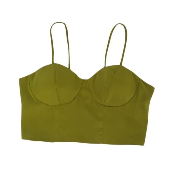 Sincerly Jules Tops - Sincerely Jules Lime Green Smocked Back Crop Top W/ Adjustable Straps, NWT